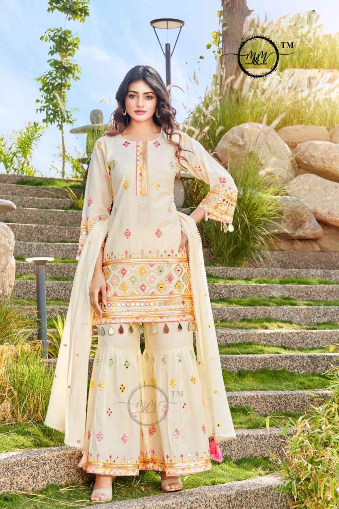 WHITE SHARARA SET